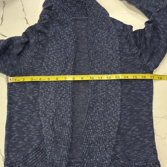 Kenneth Cole New York | Women’s Open Front Shawl Navy Blue Sweater Cardigan SZ M - Picture 17 of 17